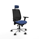 Alares sincro malla negra bali azul marino brazos 3D base aluminio cabecero 2D ruedas 65 mm nailon