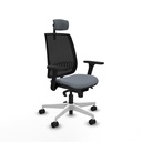 Alares sincro malla negra bali gris brazos 3D base blanca cabecero 2D ruedas 65 mm nailon