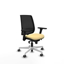 Alares sincro malla negra similpiel crema brazos 3D base blanca  ruedas 65mm engomadas