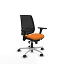 Alares sincro malla negra similpiel naranja brazos 3D base aluminio  ruedas 65 mm nailon