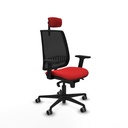 Alares sincro malla negra similpiel rojo brazos 2D base nailon cabecero 2D ruedas 65mm engomadas