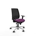 Alares sincro malla negra similpiel morado brazos 1D base aluminio  ruedas 65mm engomadas