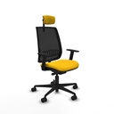 Alares traslack malla negra bali amarillo brazos 1D base nailon cabecero 2D ruedas 65 mm nailon