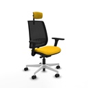 Alares traslack malla negra bali amarillo brazos 3D base blanca cabecero 2D ruedas 65 mm nailon