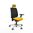 Alares traslack malla negra bali amarillo brazos 3D base aluminio cabecero 2D ruedas 65mm engomadas
