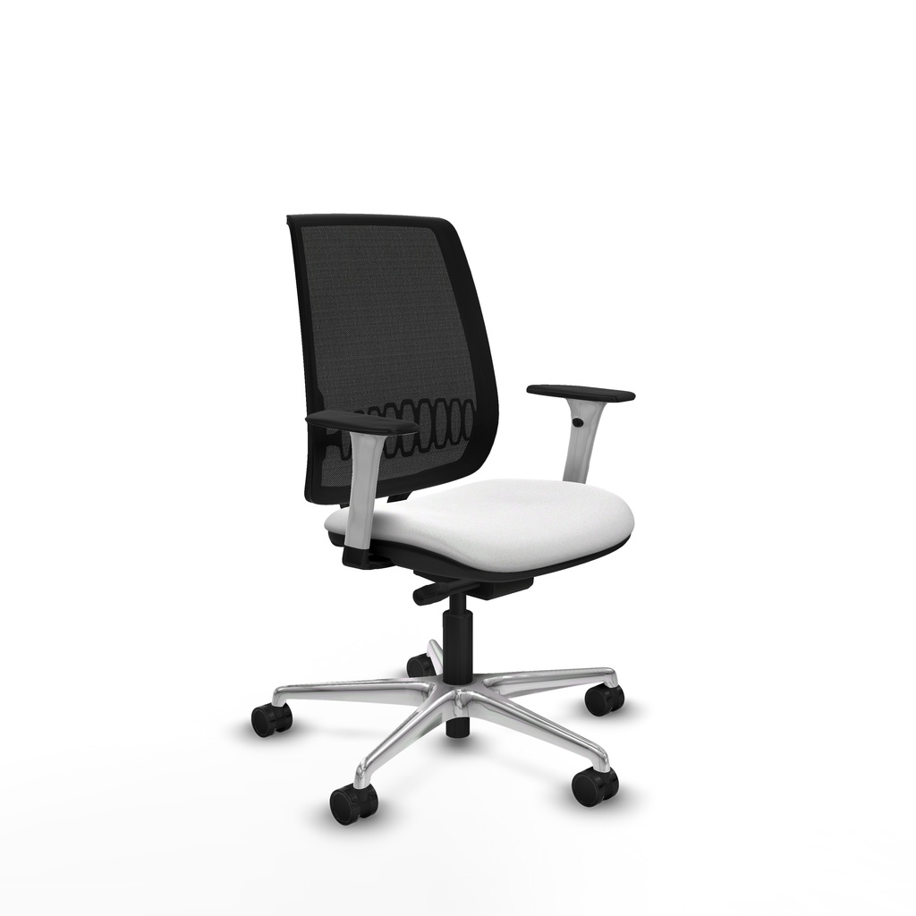 Alares traslack malla negra bali blanco brazos blancos base aluminio  ruedas 65 mm nailon