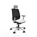 Alares traslack malla negra bali blanco brazos blancos base aluminio cabecero 2D ruedas 65 mm nailon