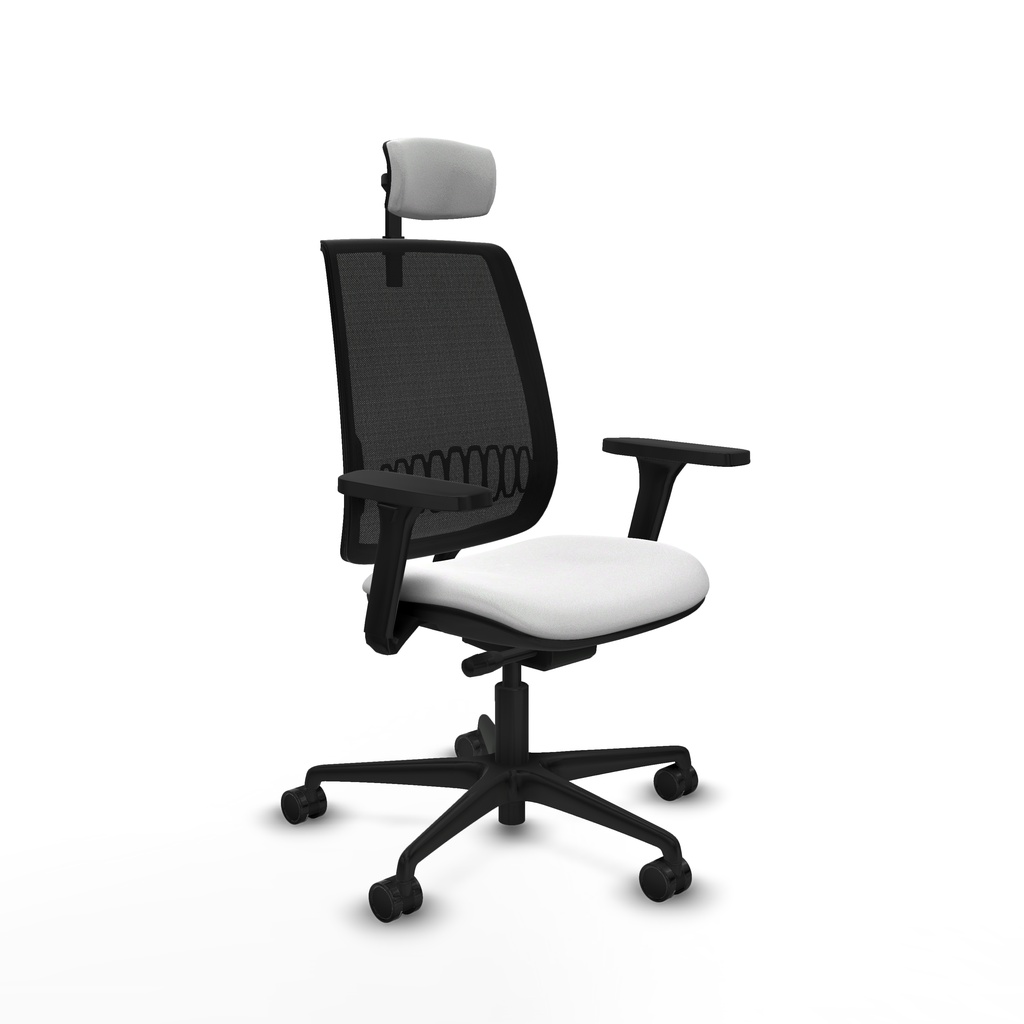 Alares traslack malla negra bali blanco brazos 3D base nailon cabecero 2D ruedas 65 mm nailon