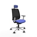 Alares traslack malla negra bali azul claro brazos blancos base aluminio cabecero 2D ruedas 65mm engomadas
