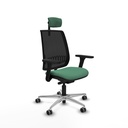 Alares traslack malla negra bali verde esmeralda brazos 3D base aluminio cabecero 2D ruedas 65mm engomadas