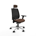 Alares traslack malla negra bali marrón oscuro brazos 3D base aluminio cabecero 2D ruedas 65 mm nailon