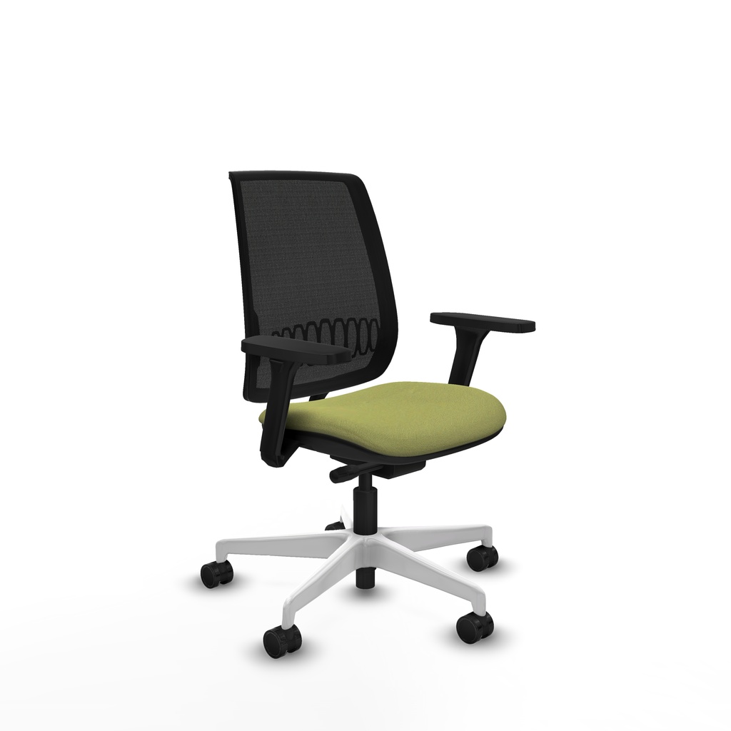 Alares traslack malla negra bali verde oliva brazos 3D base blanca  ruedas 65 mm nailon