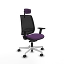 Alares traslack malla negra bali morado brazos 2D base blanca cabecero 2D ruedas 65 mm nailon