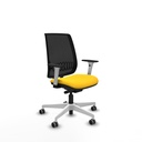 Alares traslack malla negra similpiel amarillo brazos blancos base blanca  ruedas 65mm engomadas