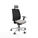 Alares traslack malla negra similpiel blanco brazos 1D base blanca cabecero 2D ruedas 65mm engomadas