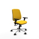 Alares tapizada sincro similpiel amarillo brazos 3D base aluminio ruedas 65 mm nailon