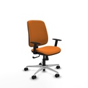 Alares tapizada sincro similpiel naranja brazos 1D base aluminio ruedas 65 mm nailon
