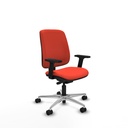 Alares tapizada traslack bali naranja oscuro brazos 2D base aluminio ruedas 65 mm nailon