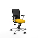 Yunquera sincro malla negra bali amarillo brazos blancos base aluminio ruedas 65mm engomadas