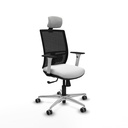 Yunquera sincro malla negra bali blanco brazos blancos base aluminio cabecero 1D ruedas 65mm engomadas