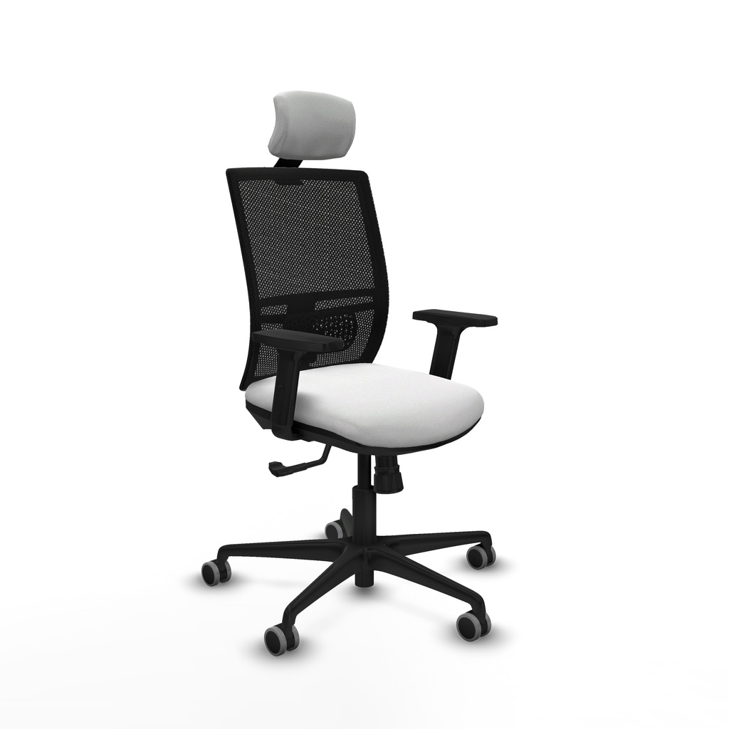 Yunquera sincro malla negra bali blanco brazos 2D base nailon cabecero 1D ruedas 65mm engomadas