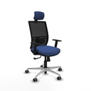 Yunquera sincro malla negra bali azul marino brazos 1D base aluminio cabecero 1D ruedas 65mm engomadas