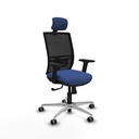 Yunquera sincro malla negra bali azul marino brazos 2D base aluminio cabecero 1D ruedas 65mm engomadas