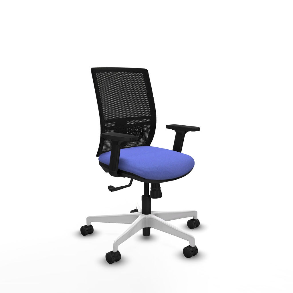 Yunquera sincro malla negra bali azul claro brazos 2D base blanca ruedas 65mm nailon