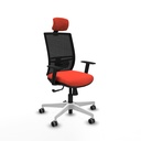 Yunquera sincro malla negra bali naranja oscuro brazos 1D base blanca cabecero 1D ruedas 65mm engomadas