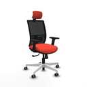 Yunquera sincro malla negra bali naranja oscuro brazos 2D base blanca cabecero 1D ruedas 65mm engomadas