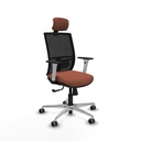 Yunquera sincro malla negra bali marrón brazos blancos base aluminio cabecero 1D ruedas 65mm engomadas