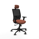 Yunquera sincro malla negra bali marrón brazos 2D base nailon cabecero 1D ruedas 65mm engomadas
