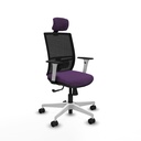 Yunquera sincro malla negra bali morado brazos blancos base blanca cabecero 1D ruedas 65mm nailon
