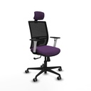 Yunquera sincro malla negra bali morado brazos blancos base nailon cabecero 1D ruedas 65mm engomadas