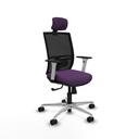 Yunquera sincro malla negra bali morado brazos blancos base aluminio cabecero 1D ruedas 65mm nailon