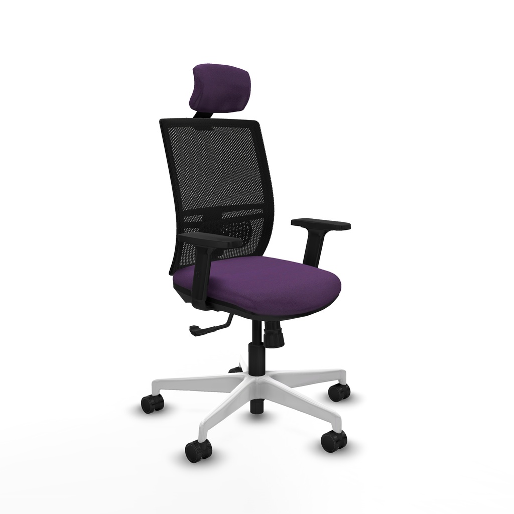 Yunquera sincro malla negra bali morado brazos 2D base blanca cabecero 1D ruedas 65mm nailon