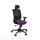 Yunquera sincro malla negra bali morado brazos 2D base nailon cabecero 1D ruedas 65mm engomadas