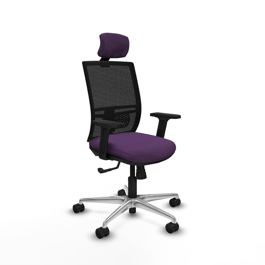 Yunquera sincro malla negra bali morado brazos 2D base aluminio cabecero 1D ruedas 65mm nailon