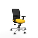 Yunquera sincro malla negra similpiel amarillo brazos 2D base blanca ruedas 65mm engomadas