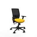 Yunquera sincro malla negra similpiel amarillo brazos 3D base nailon ruedas 65mm nailon