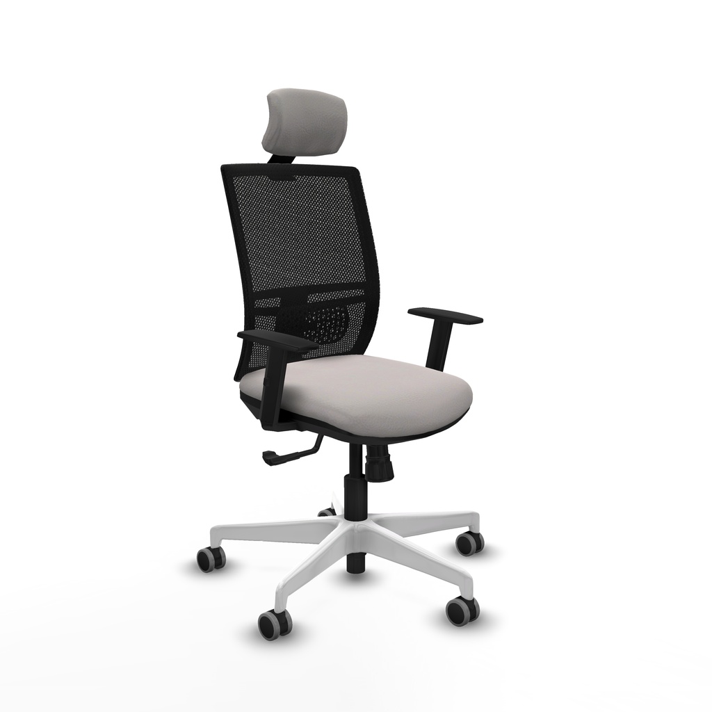 Yunquera sincro malla negra similpiel blanco brazos 1D base blanca cabecero 1D ruedas 65mm engomadas