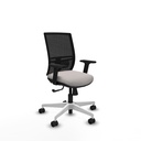 Yunquera sincro malla negra similpiel blanco brazos 2D base blanca ruedas 65mm nailon