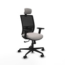 Yunquera sincro malla negra similpiel blanco brazos 2D base nailon cabecero 1D ruedas 65mm nailon
