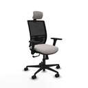 Yunquera sincro malla negra similpiel blanco brazos 3D base nailon cabecero 1D ruedas 65mm nailon