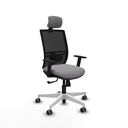 Yunquera sincro malla negra similpiel gris brazos 1D base blanca cabecero 1D ruedas 65mm engomadas