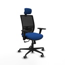 Yunquera sincro malla negra similpiel azul brazos 3D base nailon cabecero 1D ruedas 65mm engomadas
