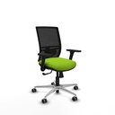 Yunquera sincro malla negra similpiel pistacho brazos 3D base aluminio ruedas 65mm engomadas