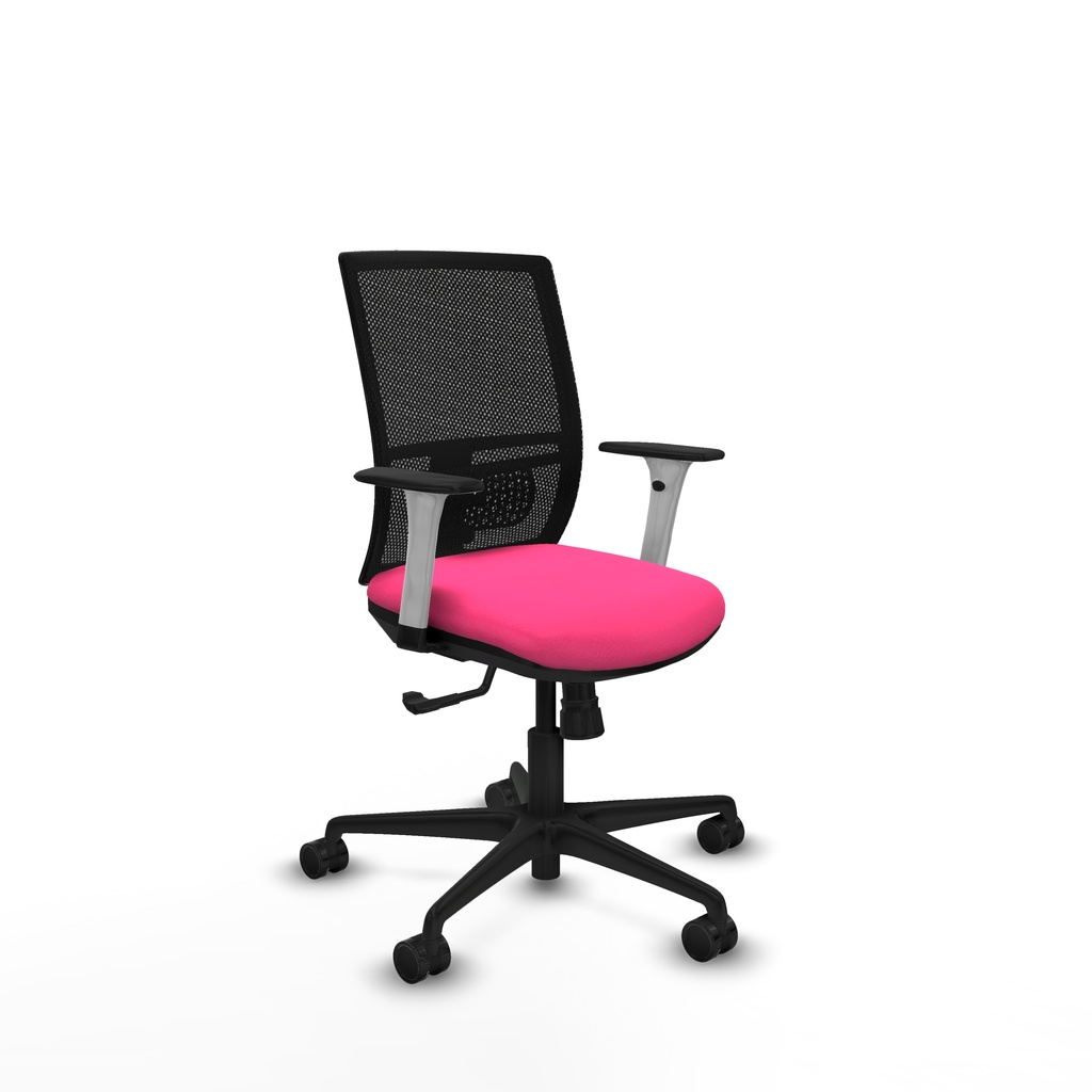 Yunquera sincro malla negra similpiel rosa brazos blancos base nailon ruedas 65mm nailon