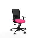 Yunquera sincro malla negra similpiel rosa brazos 1D base nailon ruedas 65mm engomadas