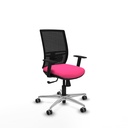 Yunquera sincro malla negra similpiel rosa brazos 1D base aluminio ruedas 65mm engomadas
